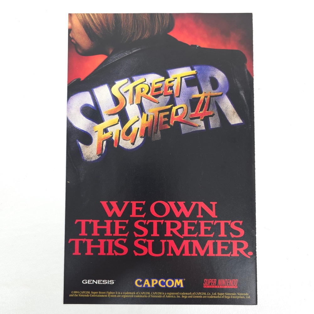 Vintage Super Street Fighter II Print Ad Capcom 1994 Genesis SNES Gaming Poster